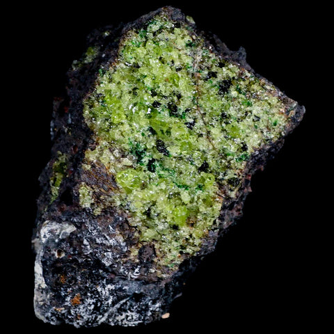 3.7" Emerald Peridot Crystals, Chrome Diopside And Spinel On Volcanic Rock Gila, AZ - Fossil Age Minerals