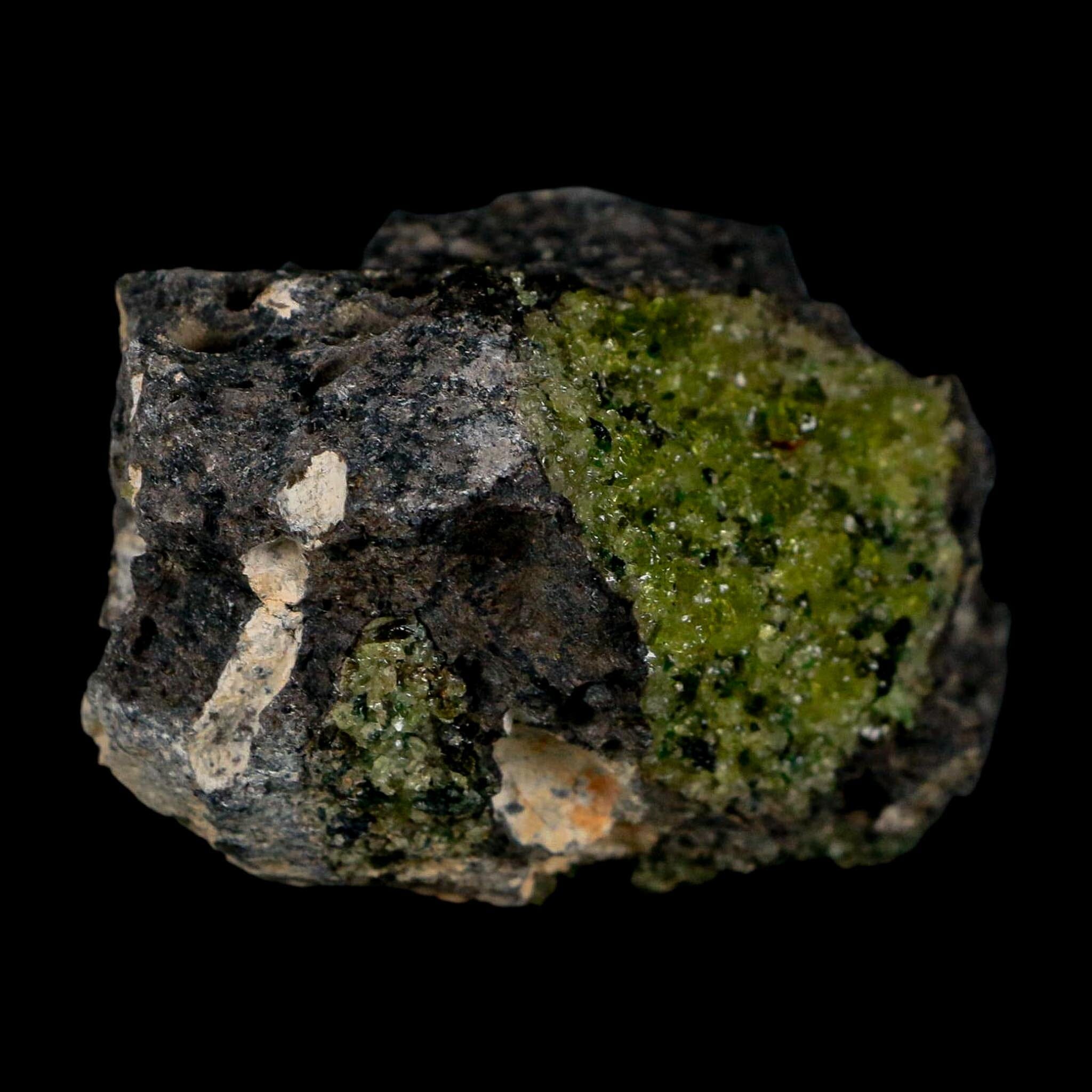 3.2" Emerald Peridot Crystals, Chrome Diopside And Spinel On Volcanic Rock Gila, AZ - Fossil Age Minerals