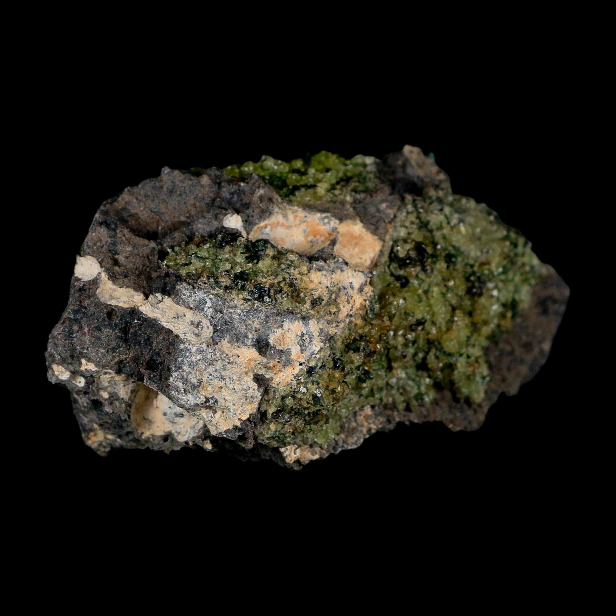3.2" Emerald Peridot Crystals, Chrome Diopside And Spinel On Volcanic Rock Gila, AZ - Fossil Age Minerals