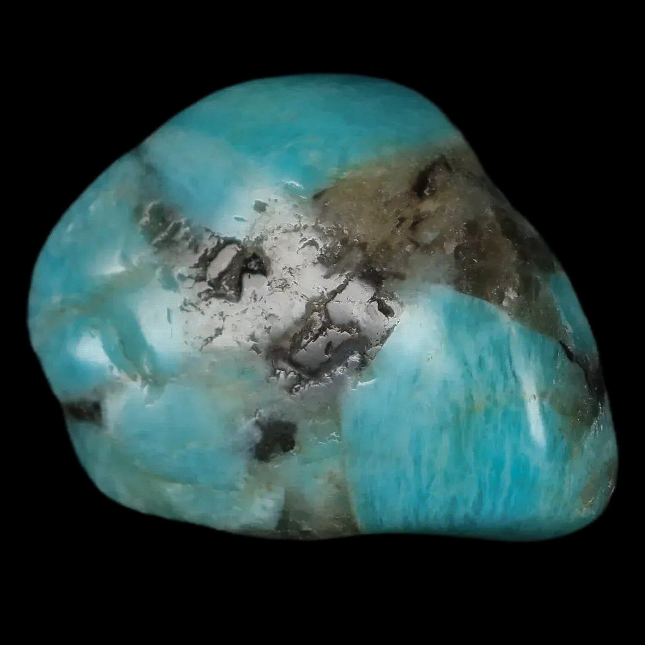 1.8" Polished Natural Amazonite Palm Stone Mineral Specimen Madagascar - Fossil Age Minerals