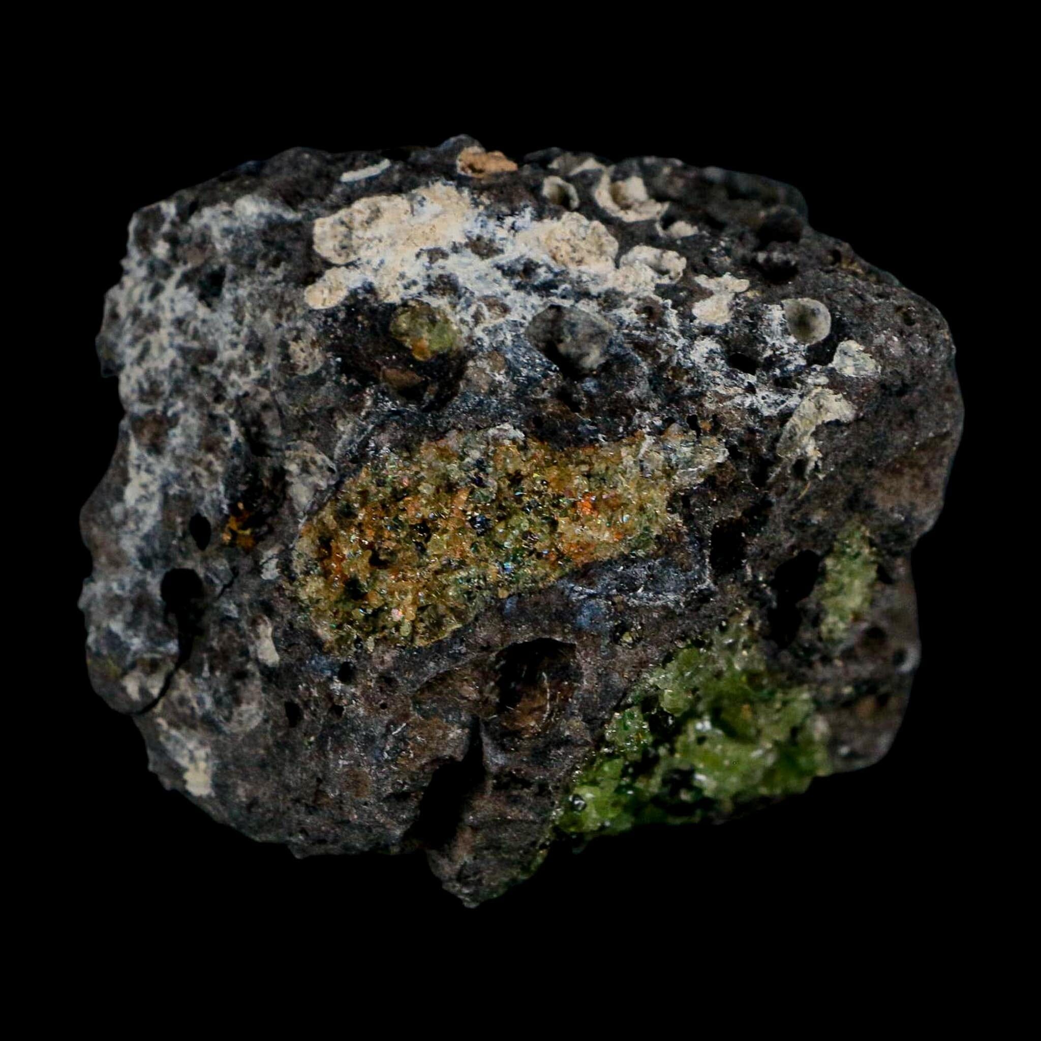 2.9" Emerald Peridot Crystals, Chrome Diopside And Spinel On Volcanic Rock Gila, AZ - Fossil Age Minerals
