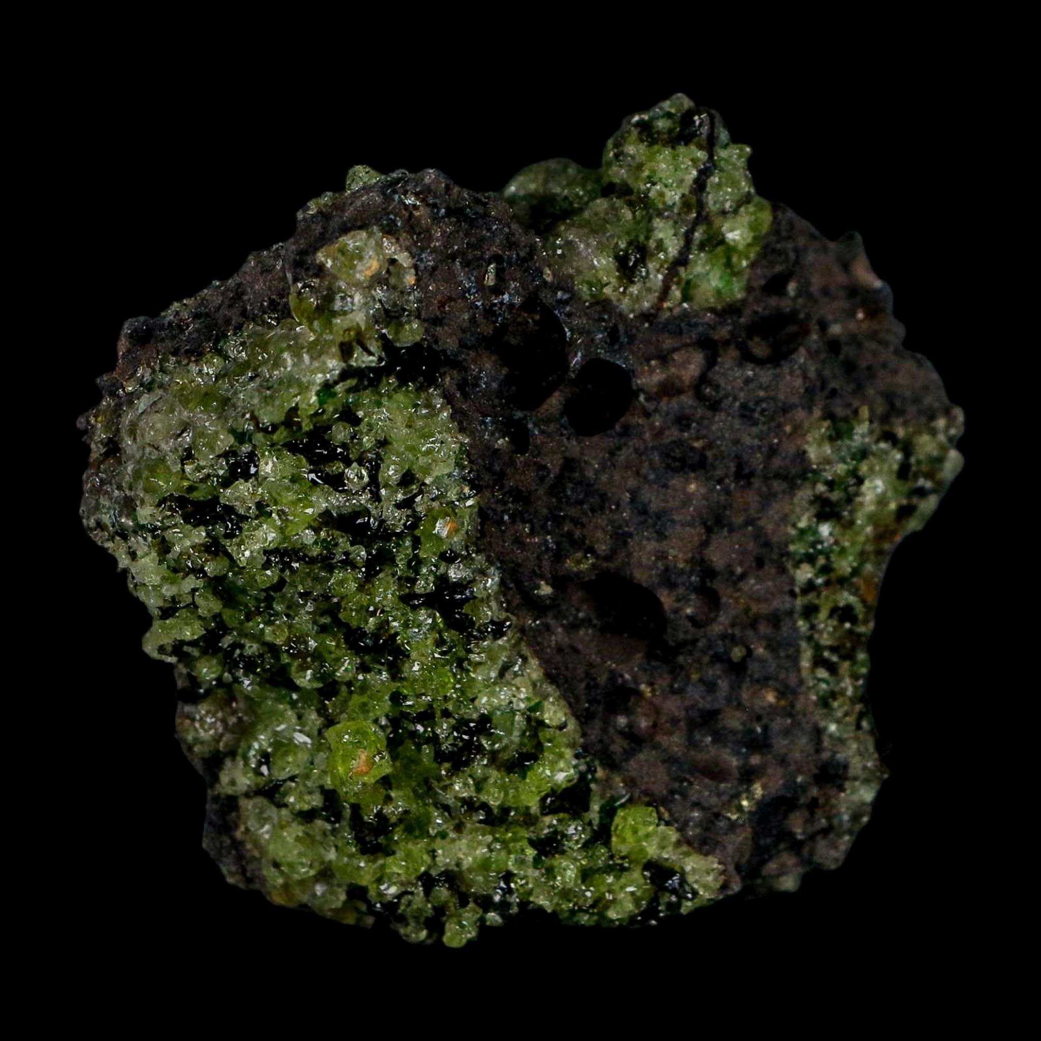 2.3" Emerald Peridot Crystals, Chrome Diopside And Spinel On Volcanic Rock Gila, AZ - Fossil Age Minerals