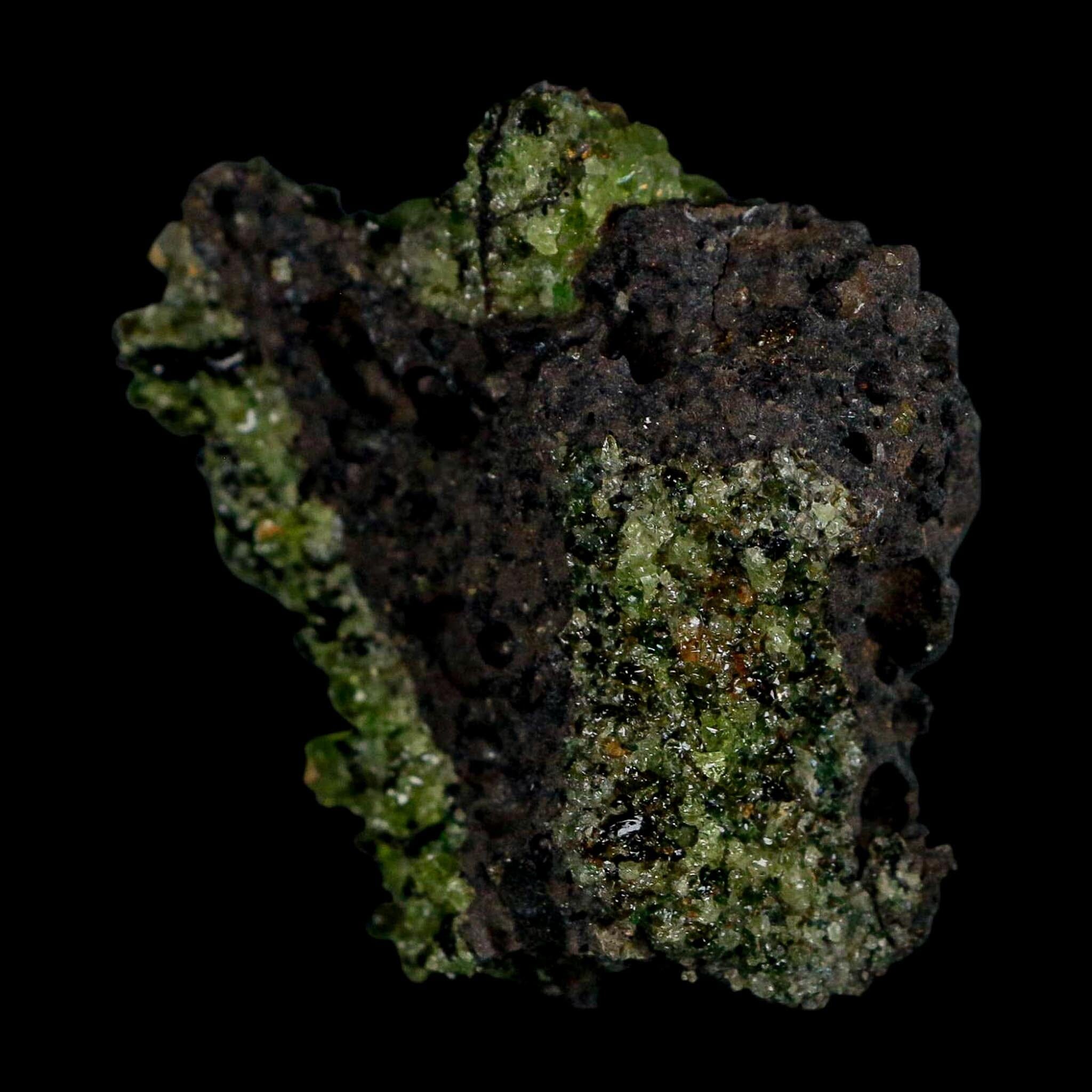 2.3" Emerald Peridot Crystals, Chrome Diopside And Spinel On Volcanic Rock Gila, AZ - Fossil Age Minerals