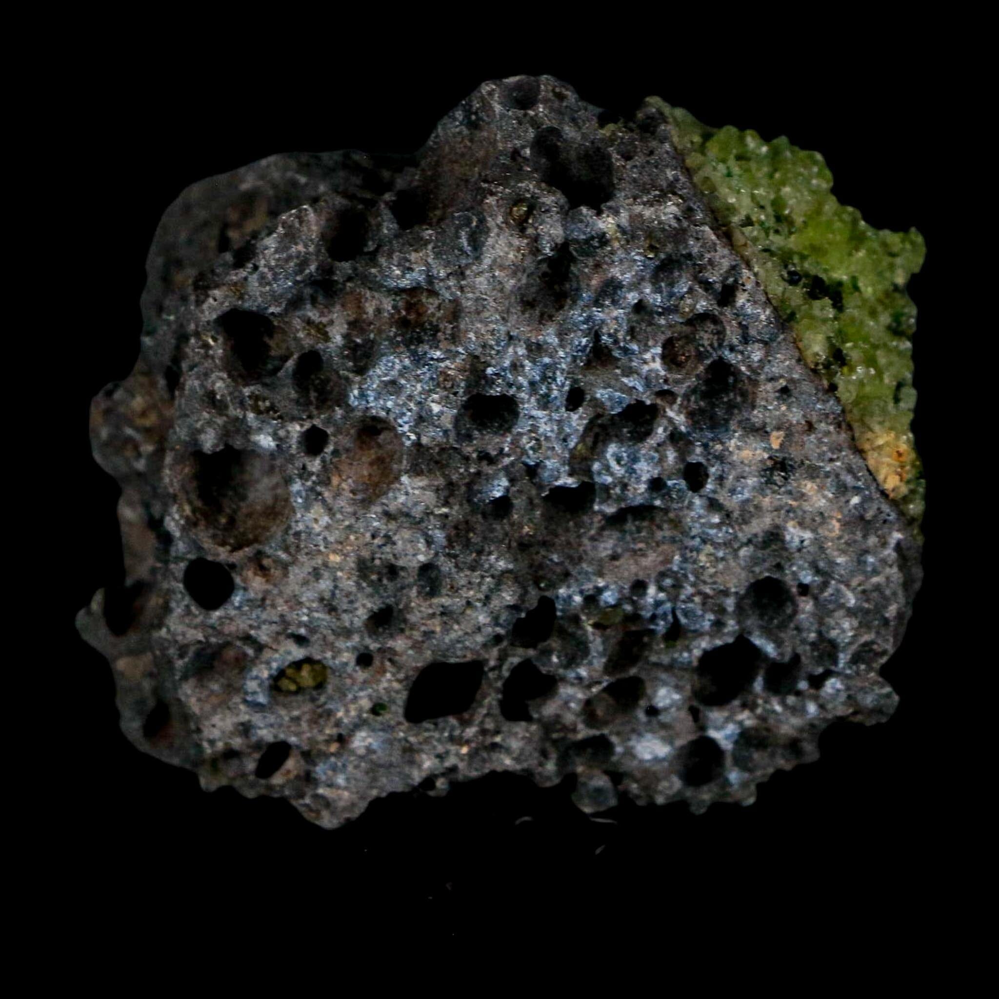2.1" Emerald Peridot Crystals, Chrome Diopside And Spinel On Volcanic Rock Gila, AZ - Fossil Age Minerals