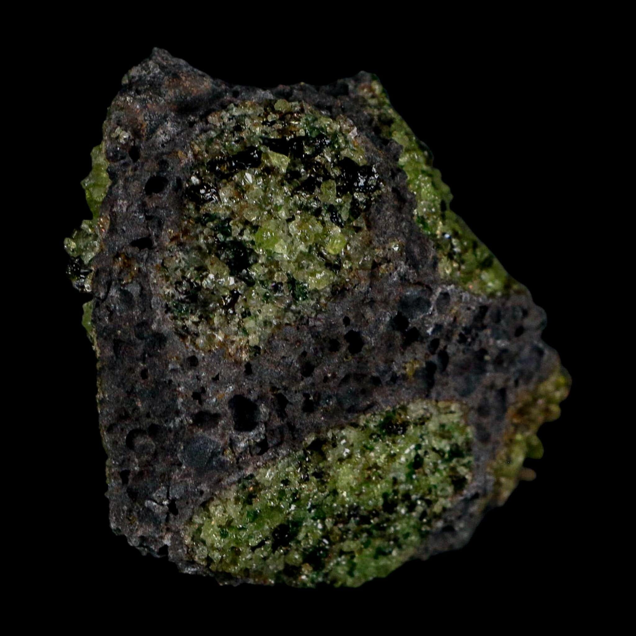 2.7" Emerald Peridot Crystals, Chrome Diopside And Spinel On Volcanic Rock Gila, AZ - Fossil Age Minerals