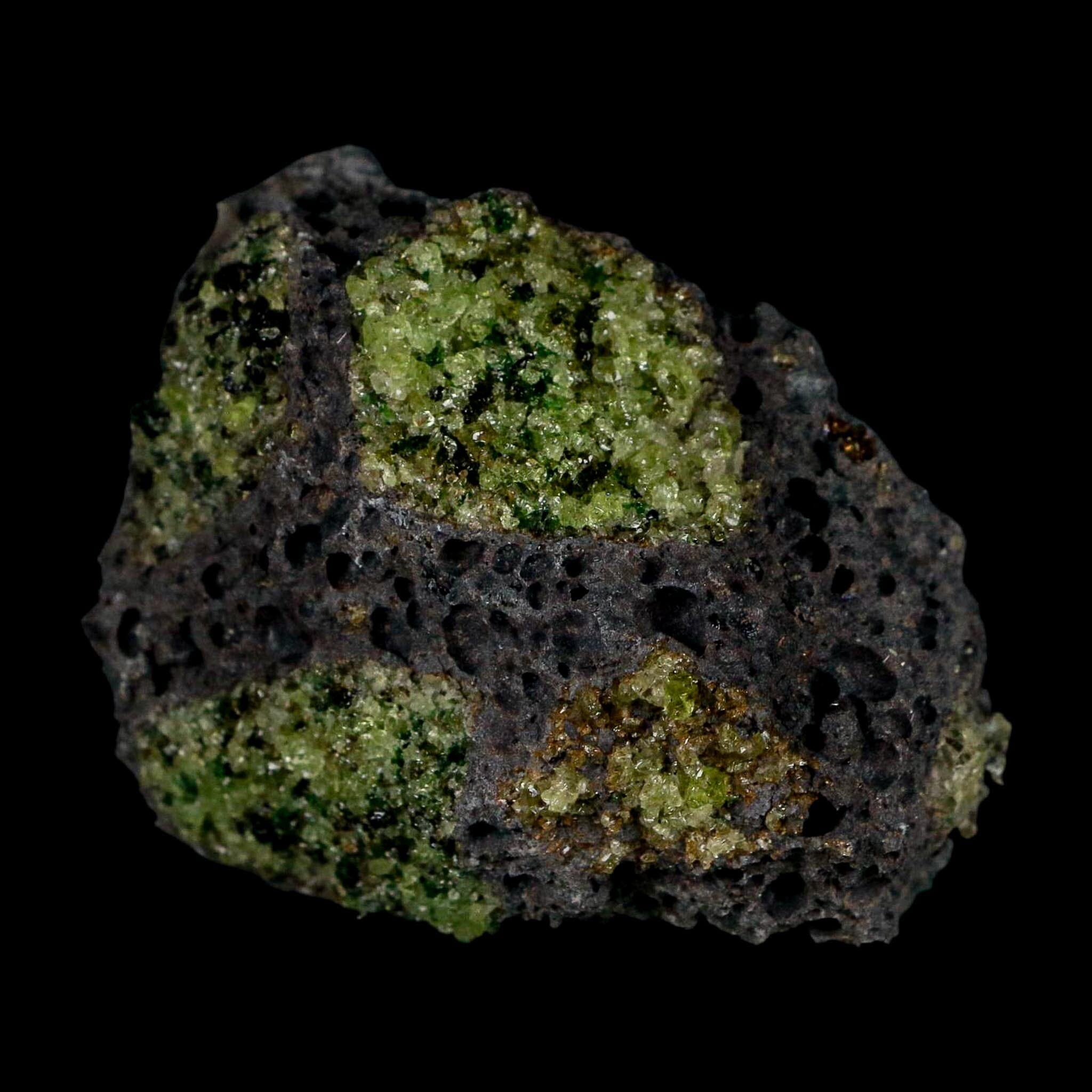 2.7" Emerald Peridot Crystals, Chrome Diopside And Spinel On Volcanic Rock Gila, AZ - Fossil Age Minerals