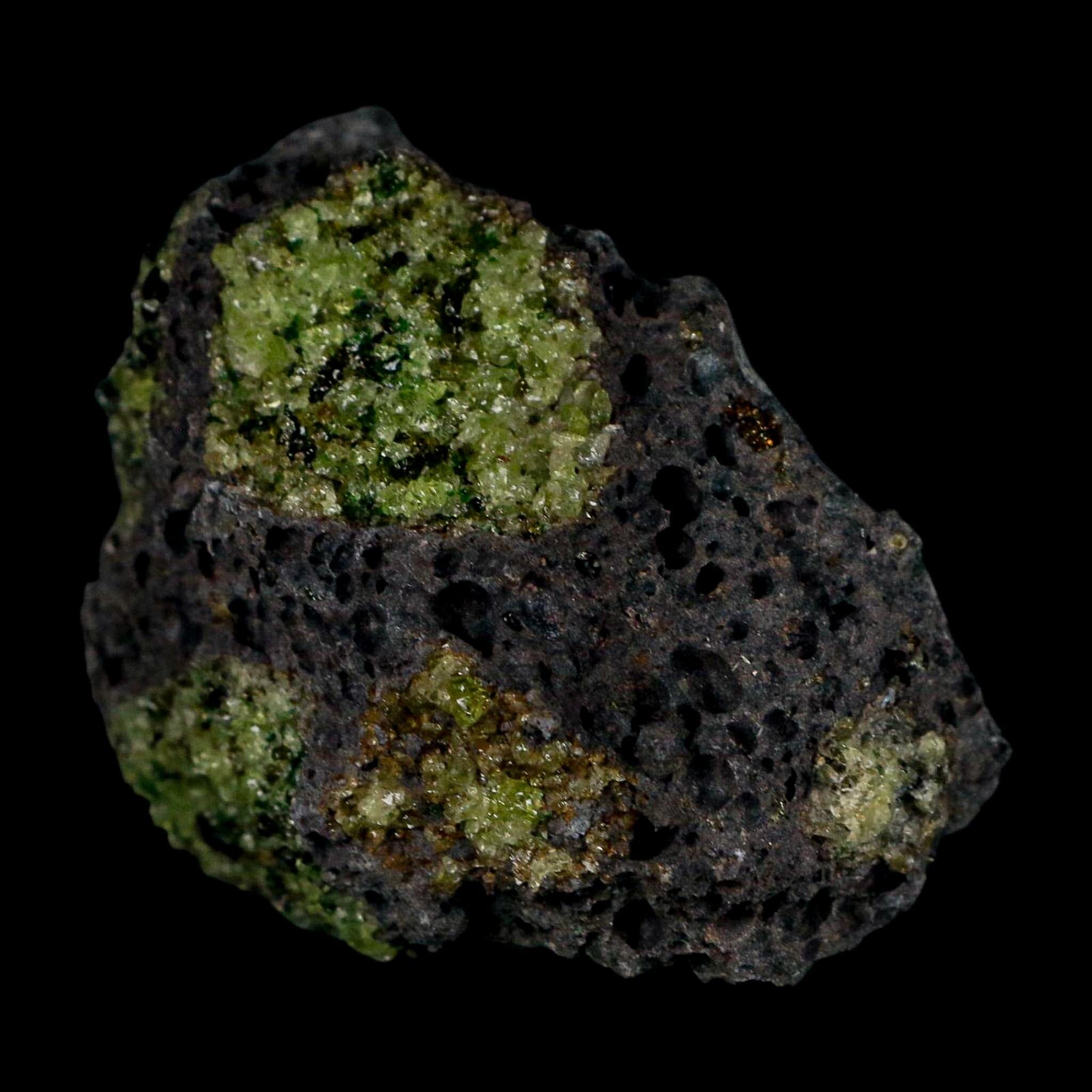 2.7" Emerald Peridot Crystals, Chrome Diopside And Spinel On Volcanic Rock Gila, AZ - Fossil Age Minerals
