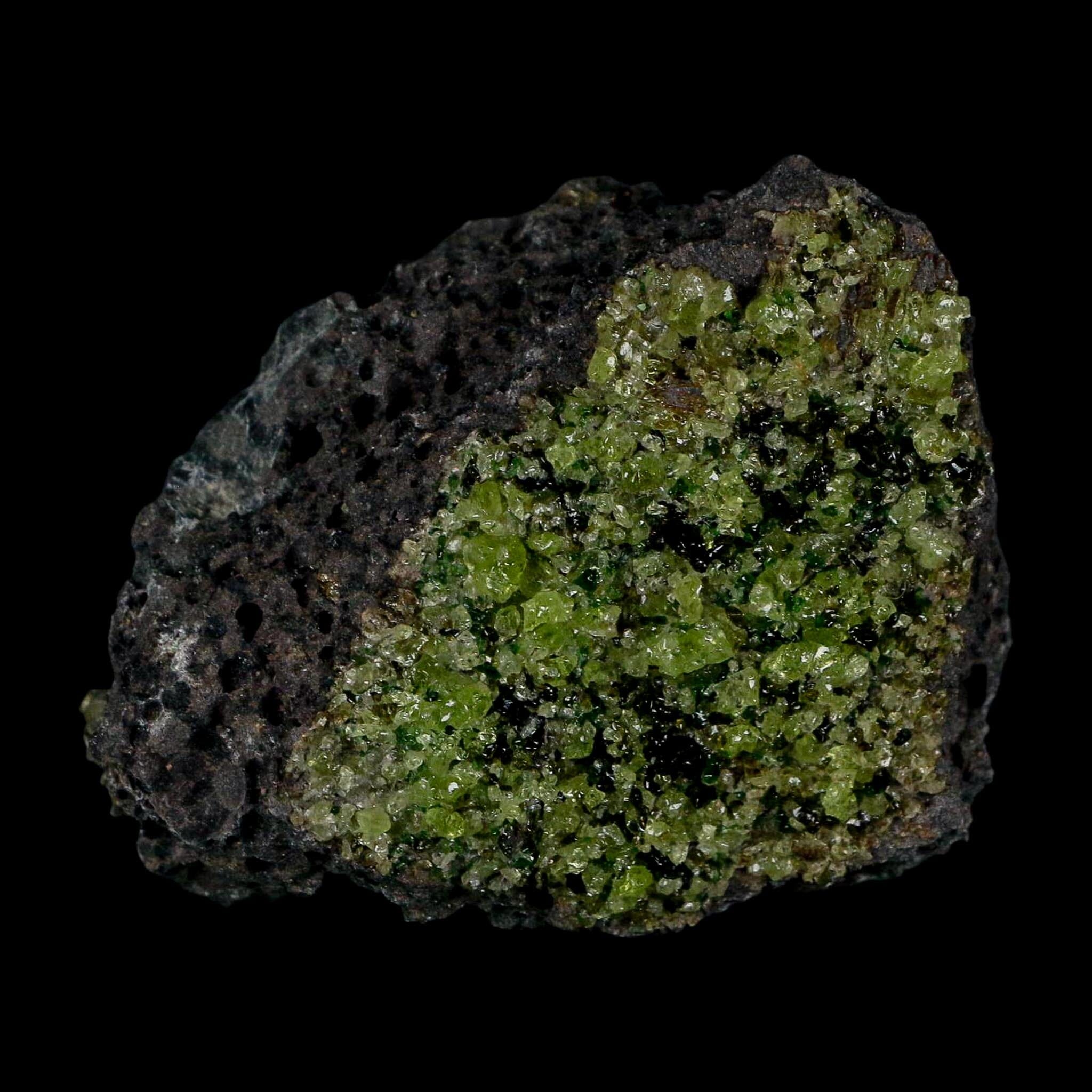 2.7" Emerald Peridot Crystals, Chrome Diopside And Spinel On Volcanic Rock Gila, AZ - Fossil Age Minerals