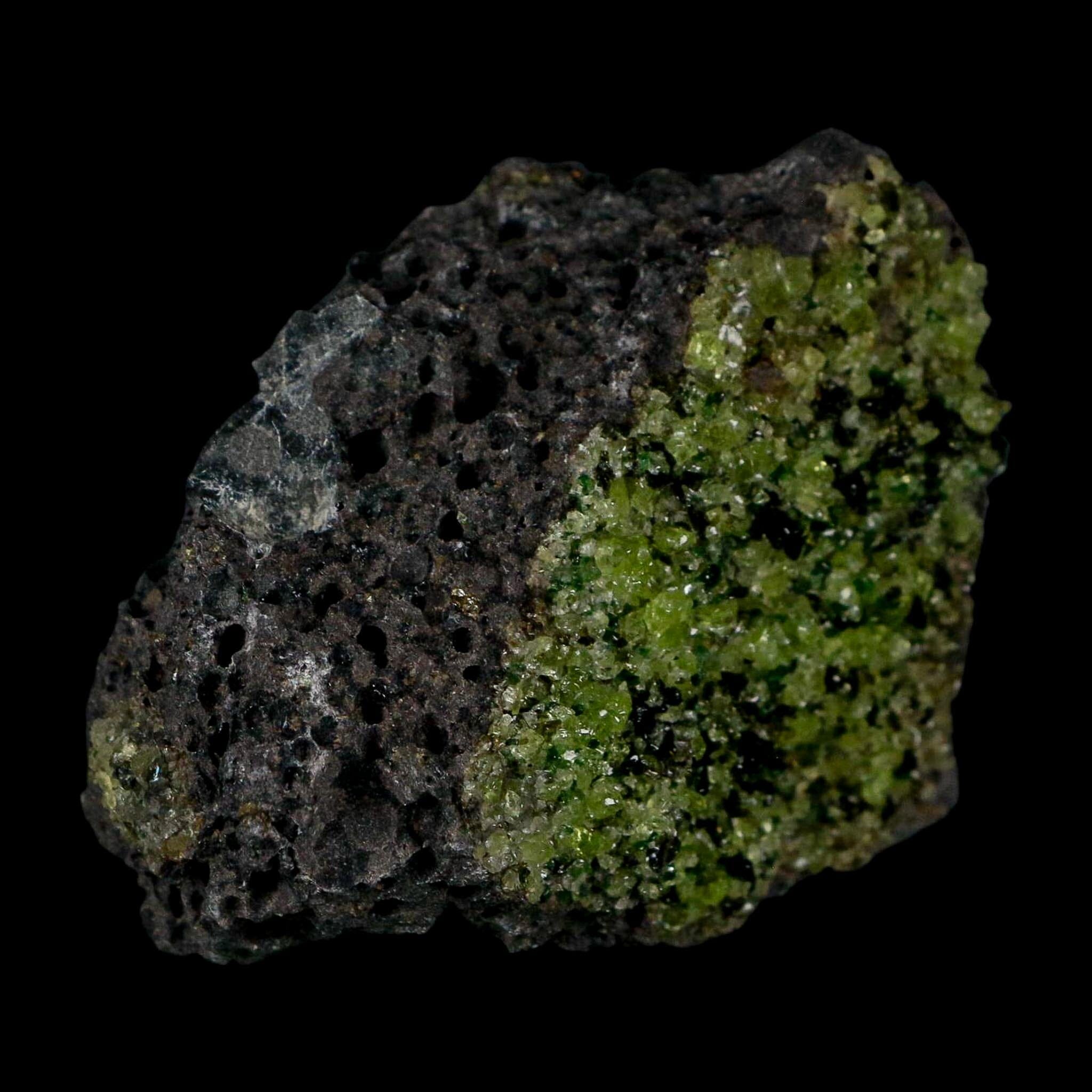 2.7" Emerald Peridot Crystals, Chrome Diopside And Spinel On Volcanic Rock Gila, AZ - Fossil Age Minerals