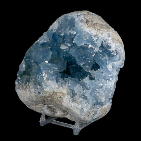 4.5" Sky Blue Rough Celestite Crystal Druzy Cluster Geode 3 LB 3.9 OZ Celestine - Fossil Age Minerals
