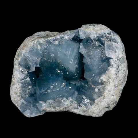 4.9" Sky Blue Rough Celestite Crystal Druzy Cluster Geode 4 LB 0.4 OZ Celestine - Fossil Age Minerals