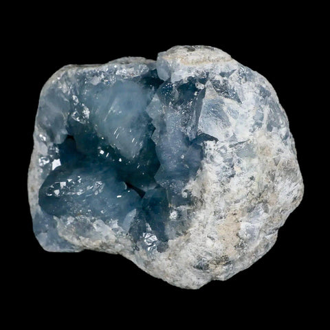 4.9" Sky Blue Rough Celestite Crystal Druzy Cluster Geode 4 LB 0.4 OZ Celestine - Fossil Age Minerals