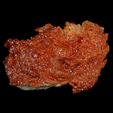 1.8" Sparkly Red Vanadinite Crystals On Orange Barite Blades Mineral Mabladen Morocco
