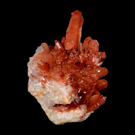 4.6" Natural Red Ferruginous Quartz Crystal Cluster Mineral Specimen Meknes Morocco