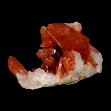 4.3" Natural Red Ferruginous Quartz Crystal Cluster Mineral Specimen Meknes Morocco