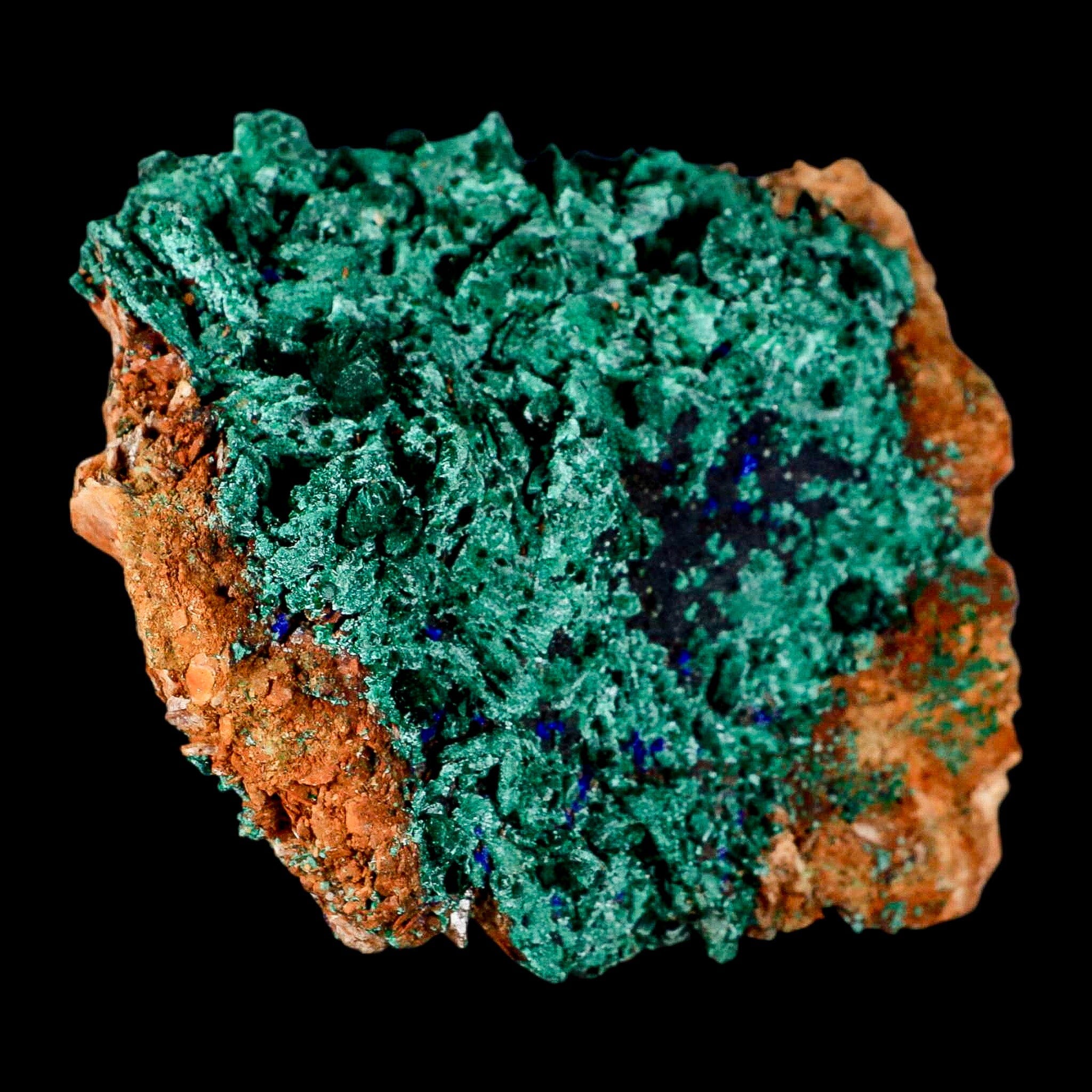 3.8" Dark Green Malachite Crystals On Barite Blades Mineral Specimen Tiznit Morocco - Fossil Age Minerals