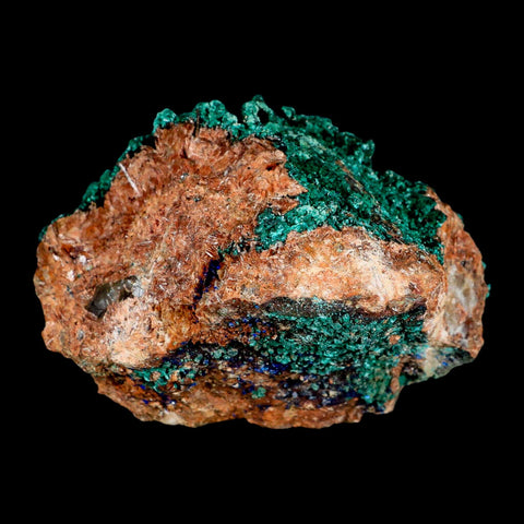 4" Dark Green Malachite Crystals On Barite Blades Mineral Specimen Tiznit Morocco - Fossil Age Minerals