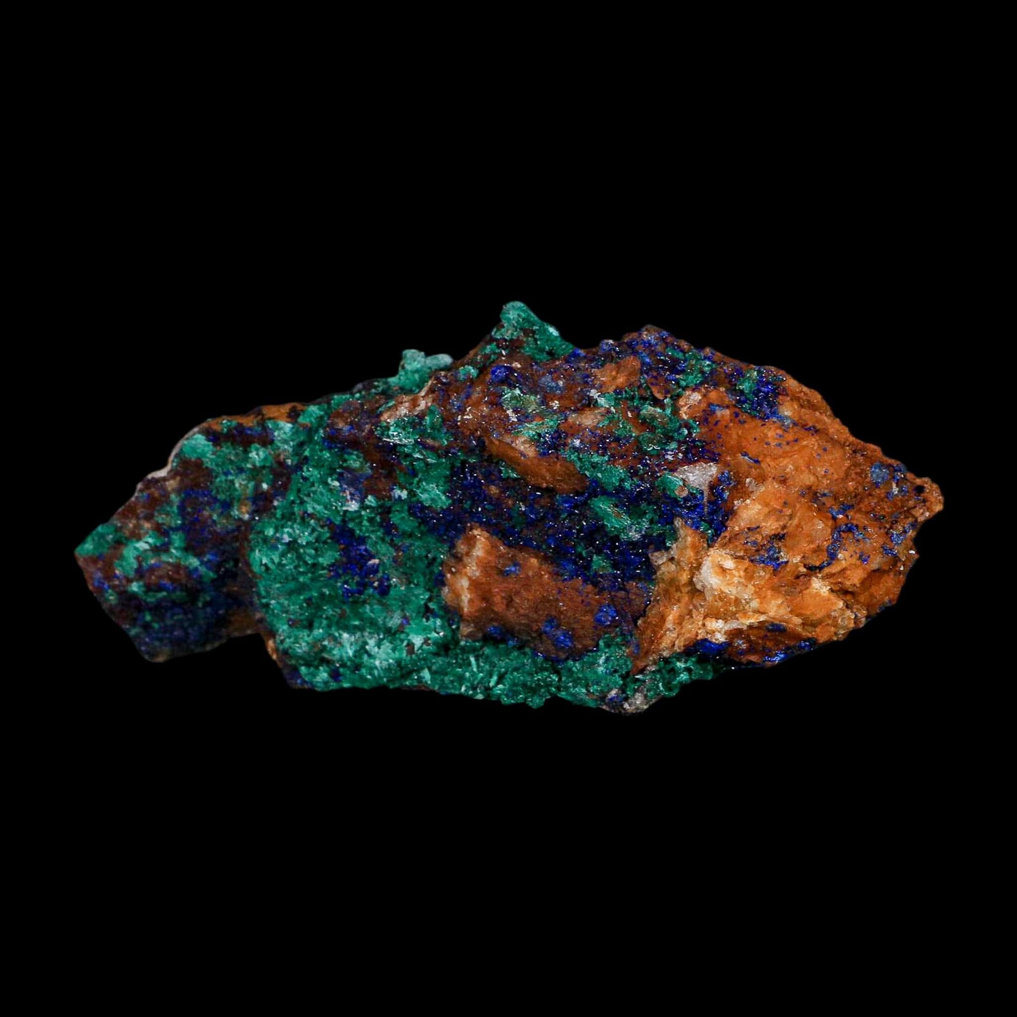 4" Azurite Crystals & Malachite On Matrix Colorful Mineral Specimen Morocco - Fossil Age Minerals