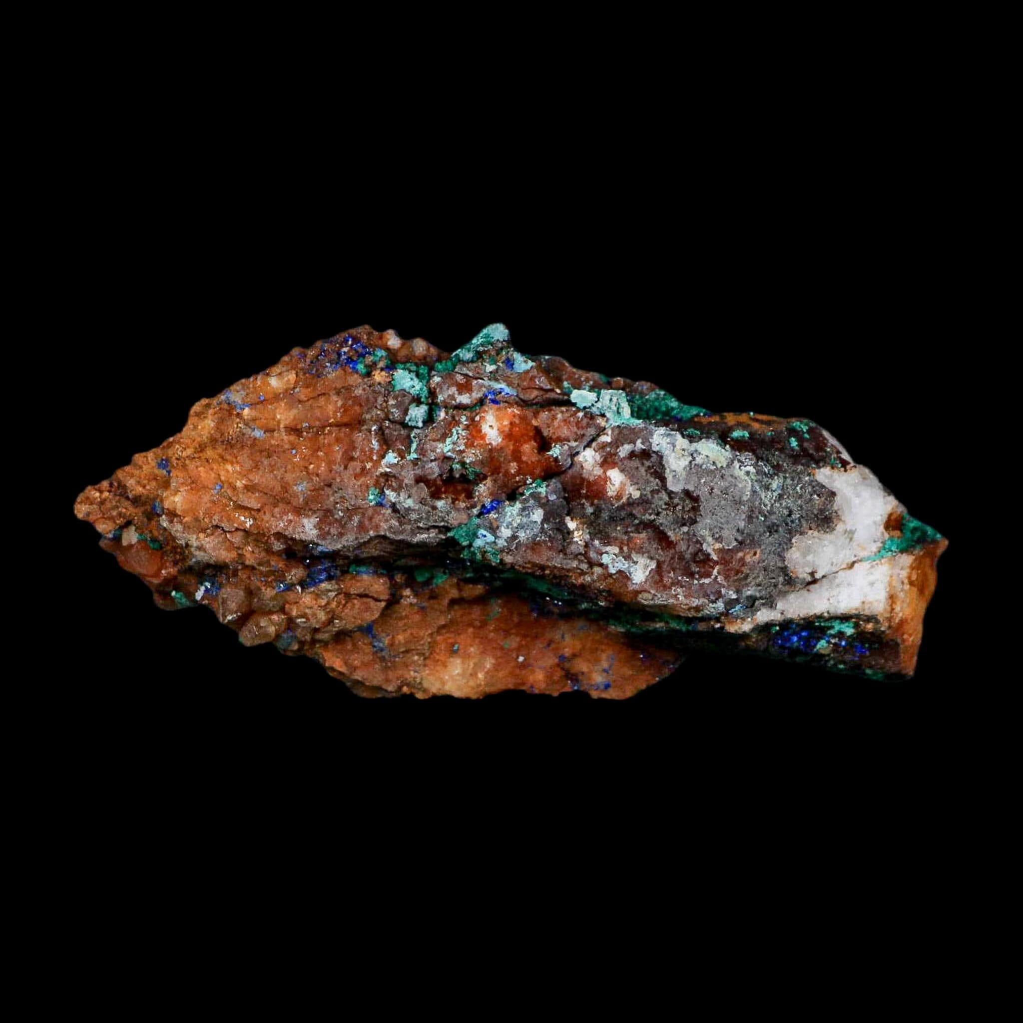 4" Azurite Crystals & Malachite On Matrix Colorful Mineral Specimen Morocco - Fossil Age Minerals