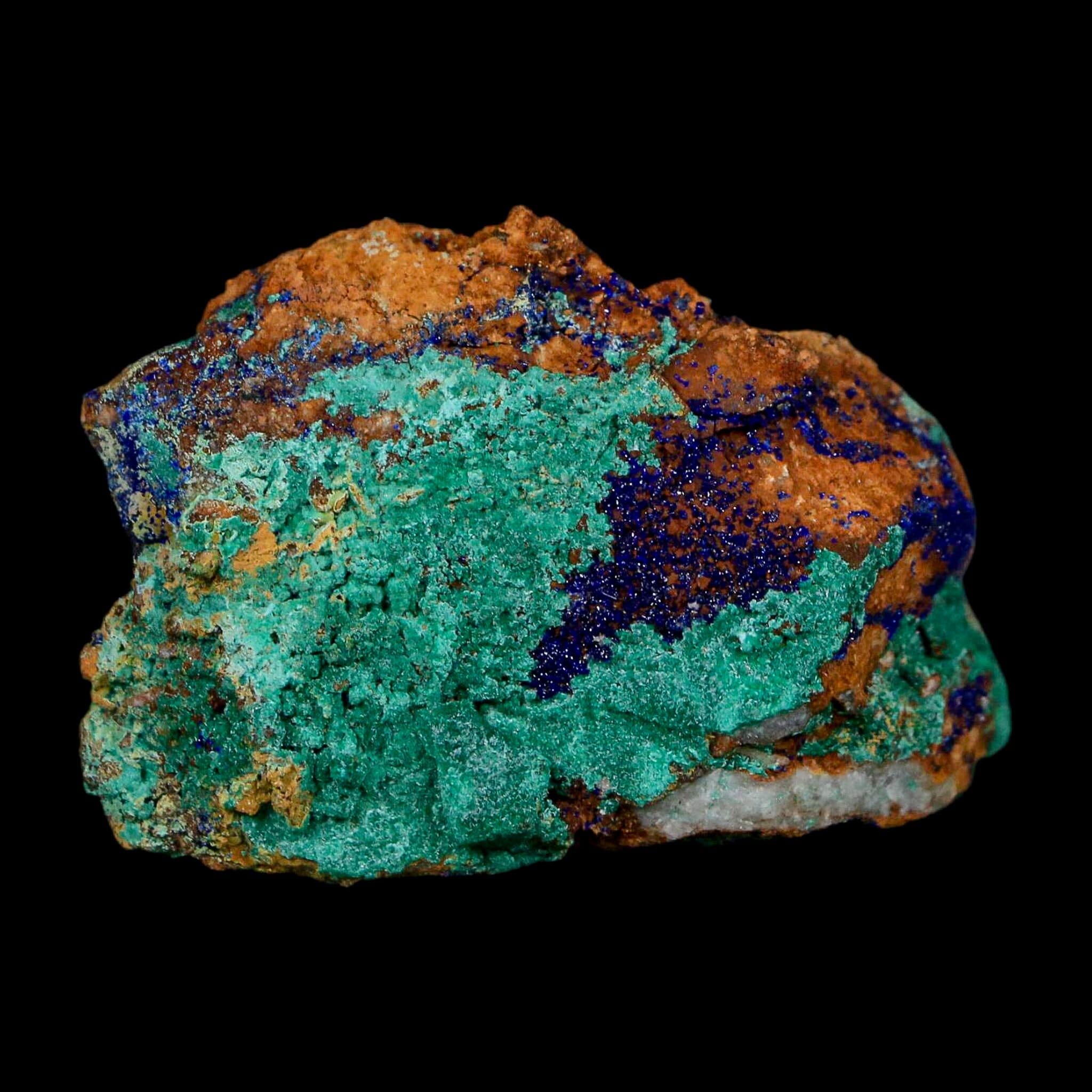 2.1" Azurite Crystals & Malachite On Matrix Colorful Mineral Specimen Morocco - Fossil Age Minerals