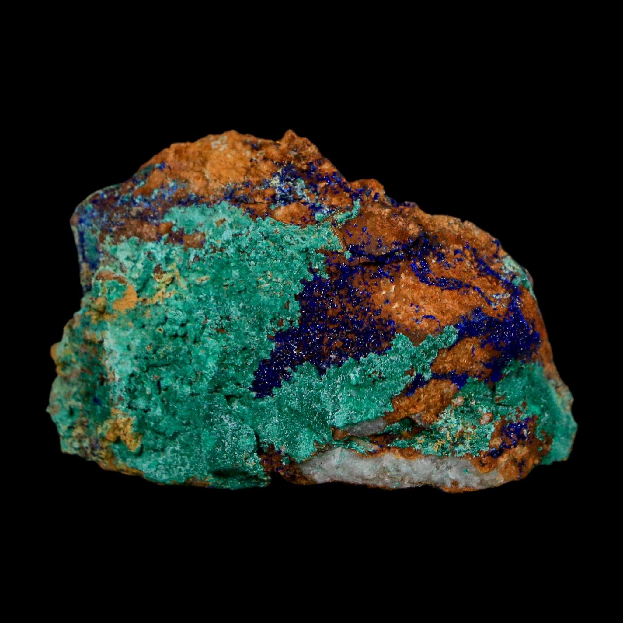 2.1" Azurite Crystals & Malachite On Matrix Colorful Mineral Specimen Morocco - Fossil Age Minerals