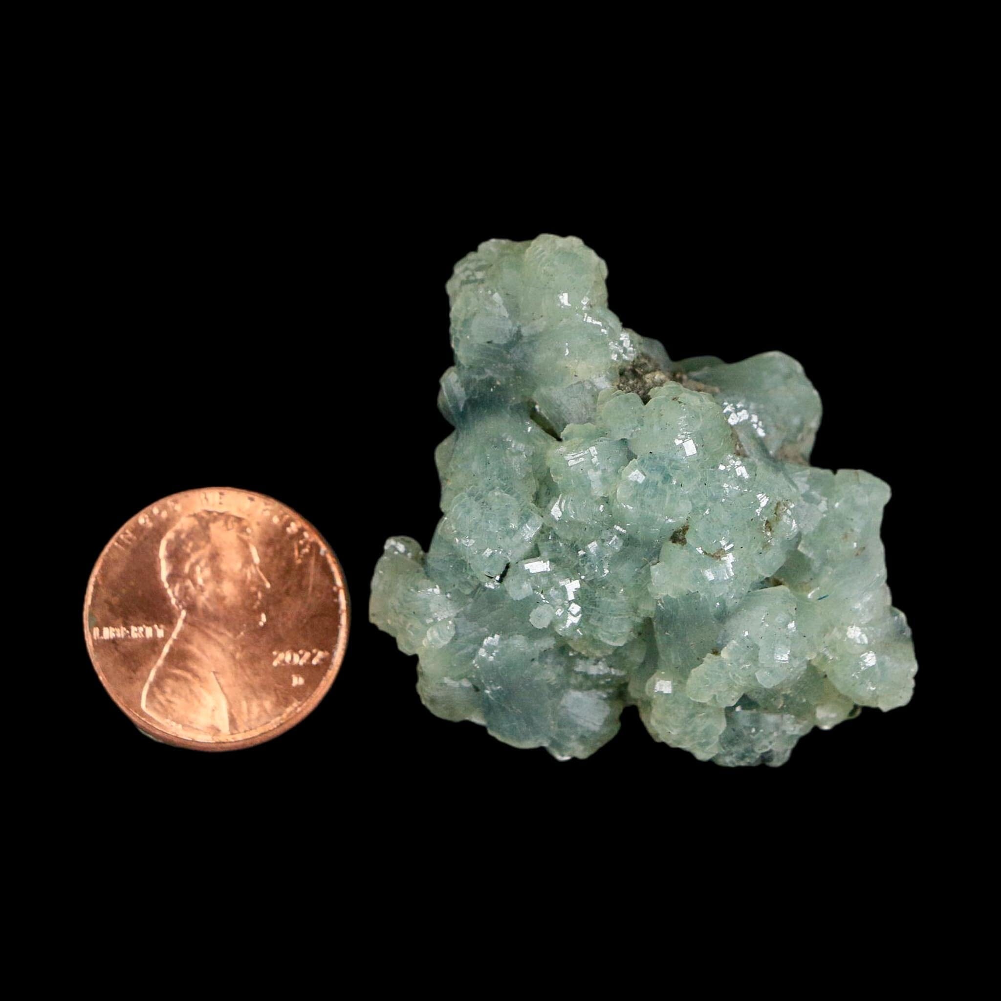 1.7" Rough Green Prehnite Crystal Mineral Specimen Location Imilchil, Morocco