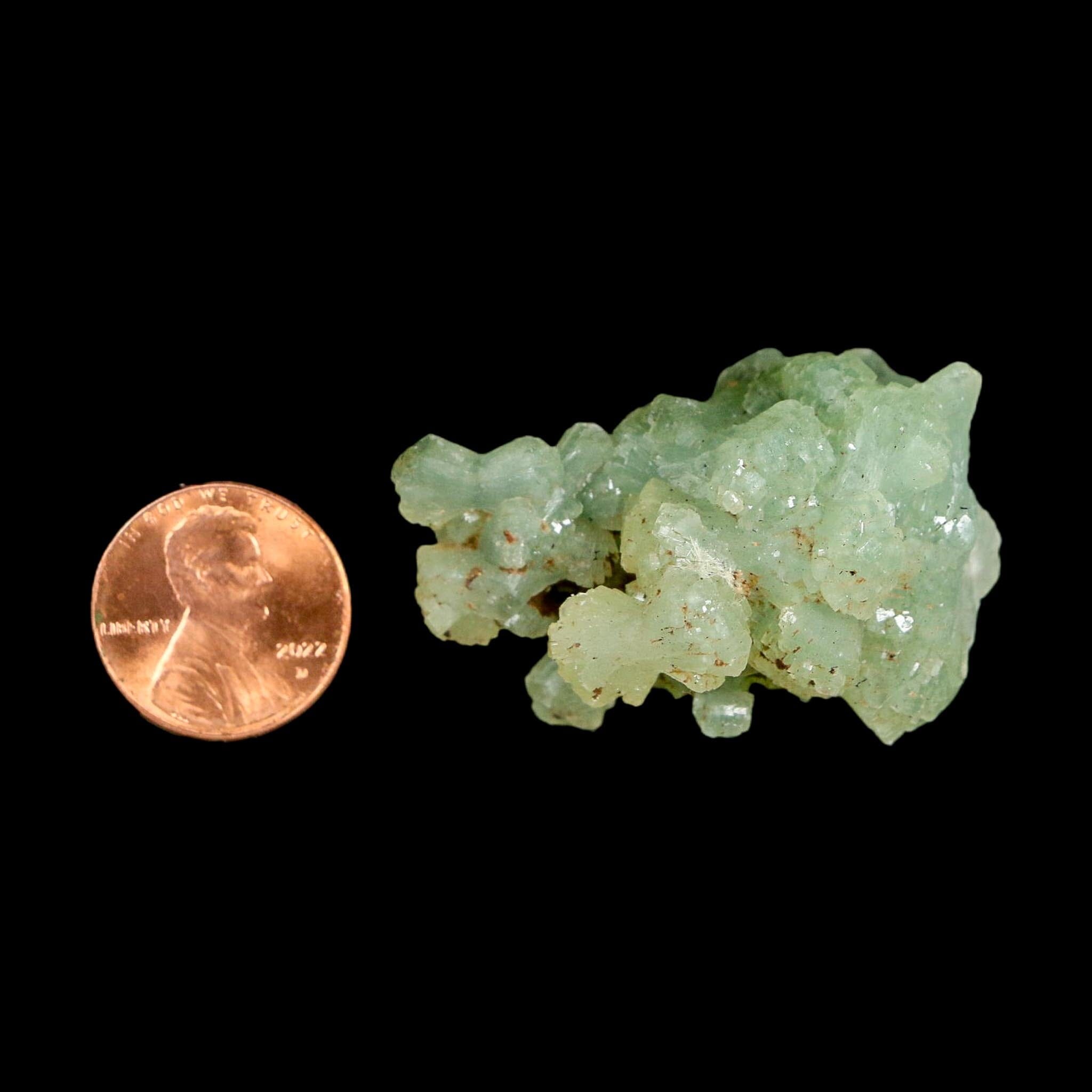 1.7" Rough Green Prehnite Crystal Mineral Specimen Location Imilchil, Morocco