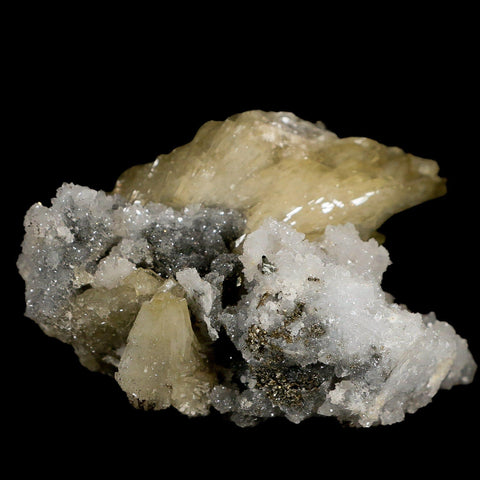 3.4" Barite Blades, Pyrite And Crystal Quartz Minerals Bou Nahas Mine Morocco - Fossil Age Minerals