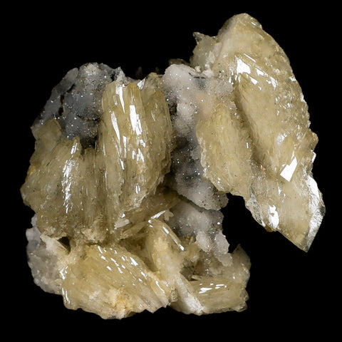 3.2" Barite Blades, Pyrite And Crystal Quartz Minerals Bou Nahas Mine Morocco - Fossil Age Minerals