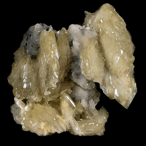 3.2" Barite Blades, Pyrite And Crystal Quartz Minerals Bou Nahas Mine Morocco - Fossil Age Minerals