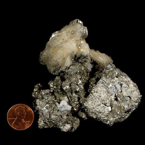 3.1" Barite Blades, Pyrite And Crystal Quartz Minerals Bou Nahas Mine Morocco - Fossil Age Minerals