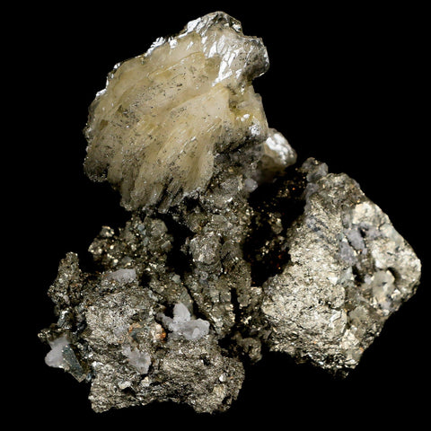 3.1" Barite Blades, Pyrite And Crystal Quartz Minerals Bou Nahas Mine Morocco - Fossil Age Minerals