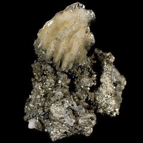 3.1" Barite Blades, Pyrite And Crystal Quartz Minerals Bou Nahas Mine Morocco - Fossil Age Minerals