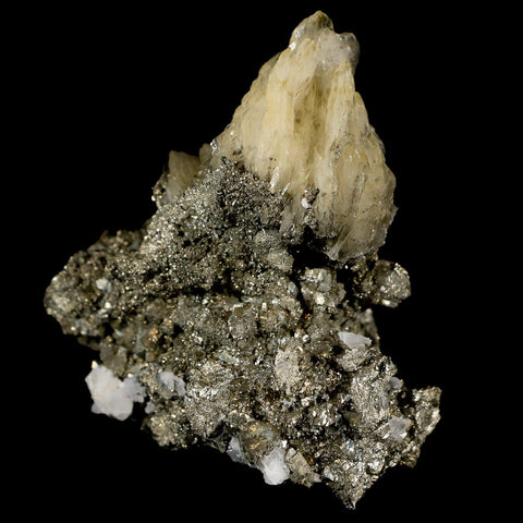 3.1" Barite Blades, Pyrite And Crystal Quartz Minerals Bou Nahas Mine Morocco - Fossil Age Minerals