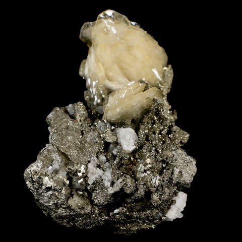 3.1" Barite Blades, Pyrite And Crystal Quartz Minerals Bou Nahas Mine Morocco - Fossil Age Minerals