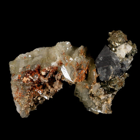 2.3" Barite Blades, Pyrite, Galena And Crystal Quartz Minerals Bou Nahas Mine Morocco - Fossil Age Minerals