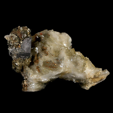 2.3" Barite Blades, Pyrite, Galena And Crystal Quartz Minerals Bou Nahas Mine Morocco - Fossil Age Minerals