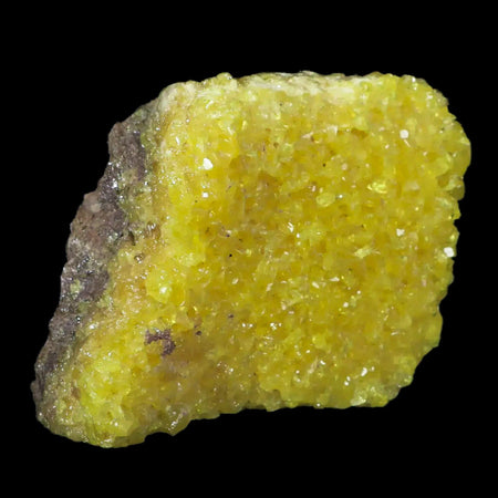 3.8" Rough Bright Yellow Sulfur Crystal Cluster On Matrix El Desierto Mine Bolivia