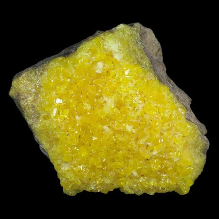 5.6" Rough Bright Yellow Sulfur Crystal Cluster On Matrix El Desierto Mine Bolivia