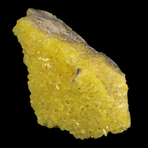 5.9" Rough Bright Yellow Sulfur Crystal Cluster On Matrix El Desierto Mine Bolivia - Fossil Age Minerals