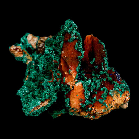 3.8" Dark Green Malachite Crystal Mineral Specimen On Rock Tiznit Province Morocco