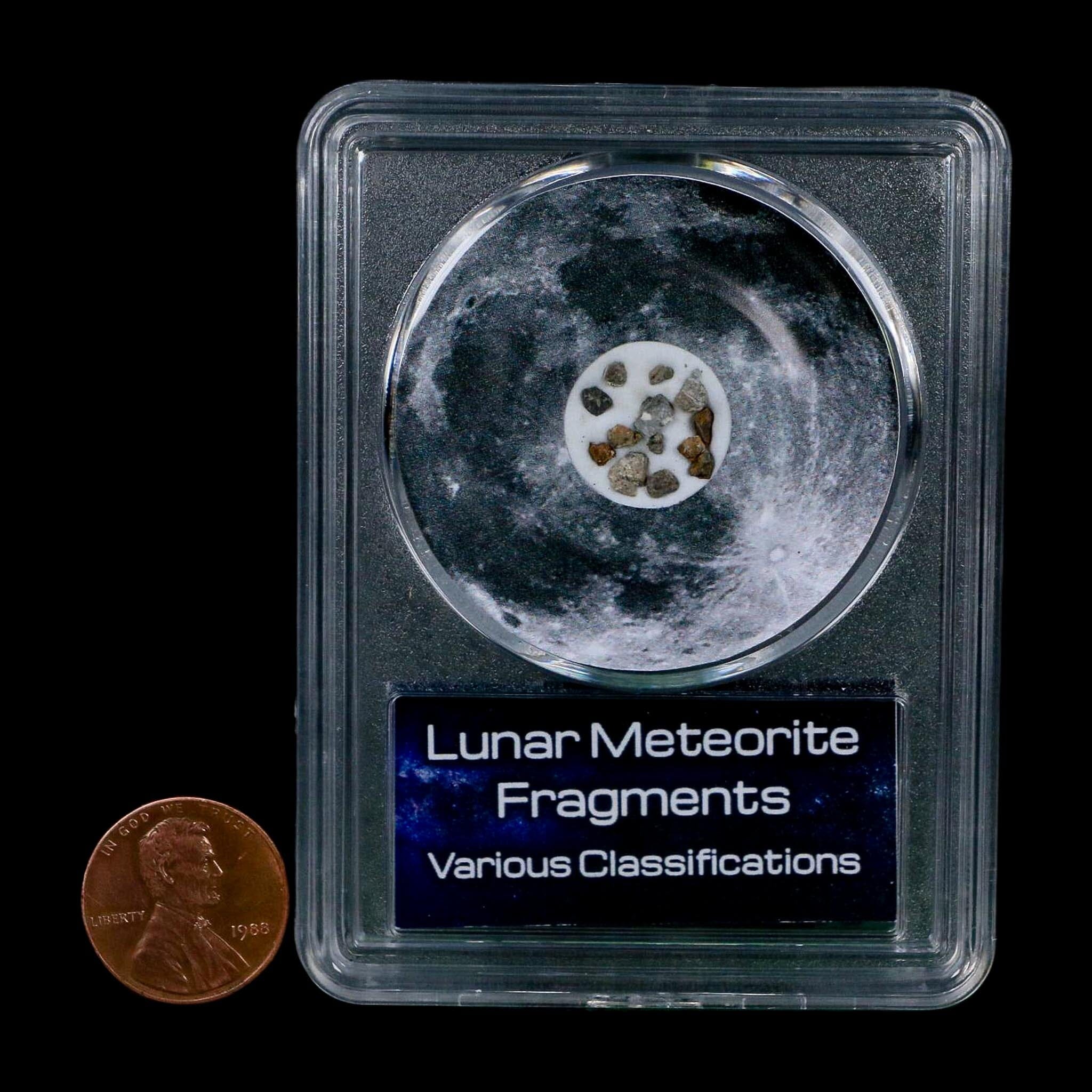 Moon Rock Lunar Meteorite Fragments Various Classifications Outer Space COA - Fossil Age Minerals