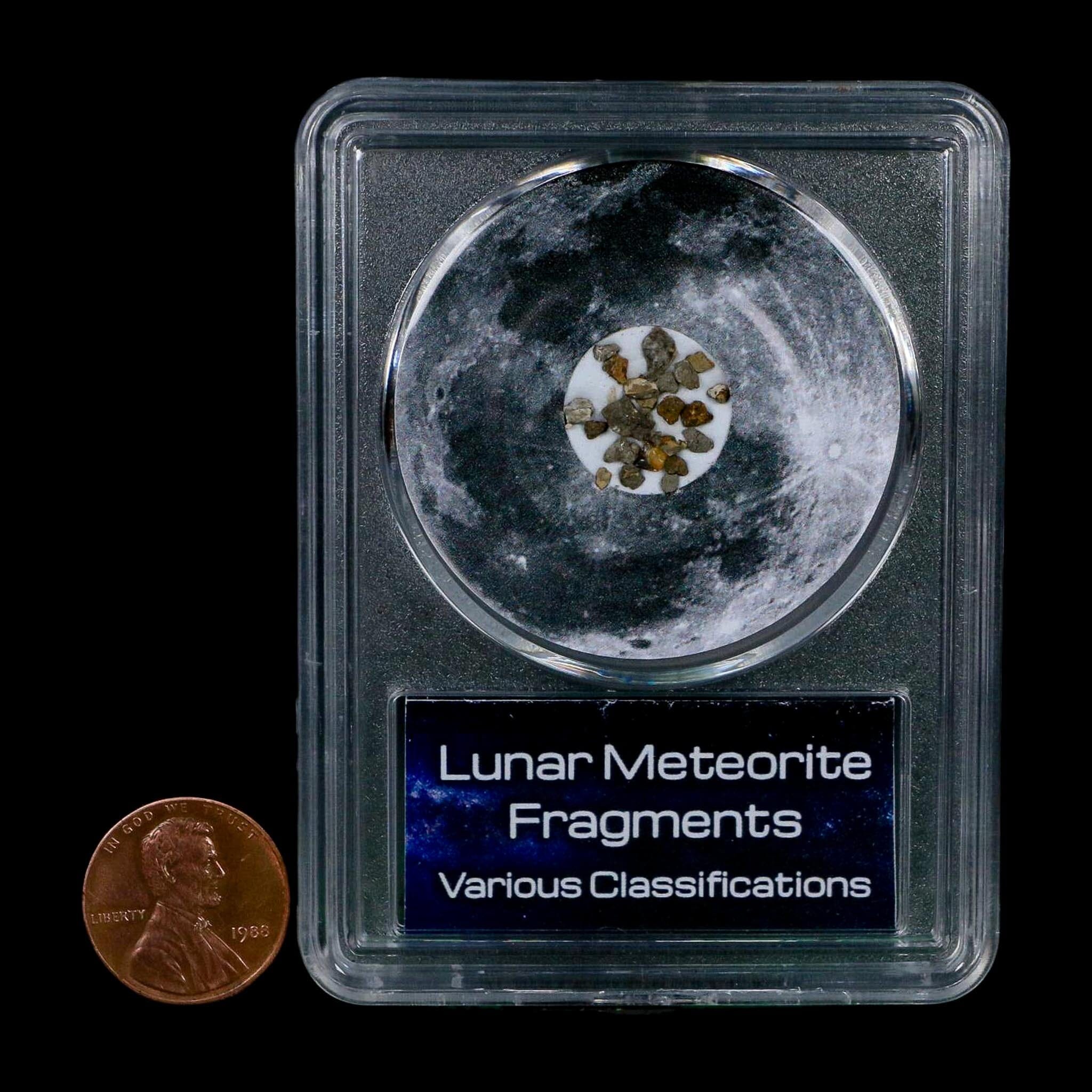 Moon Rock Lunar Meteorite Fragments Various Classifications Outer Space COA - Fossil Age Minerals