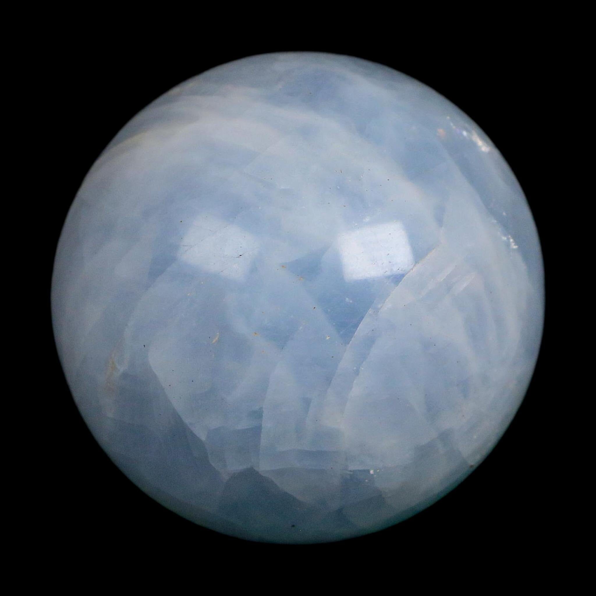 52MM Ice Blue Calcite Crystal Mineral Sphere Orb Nuevo Leon Mexico