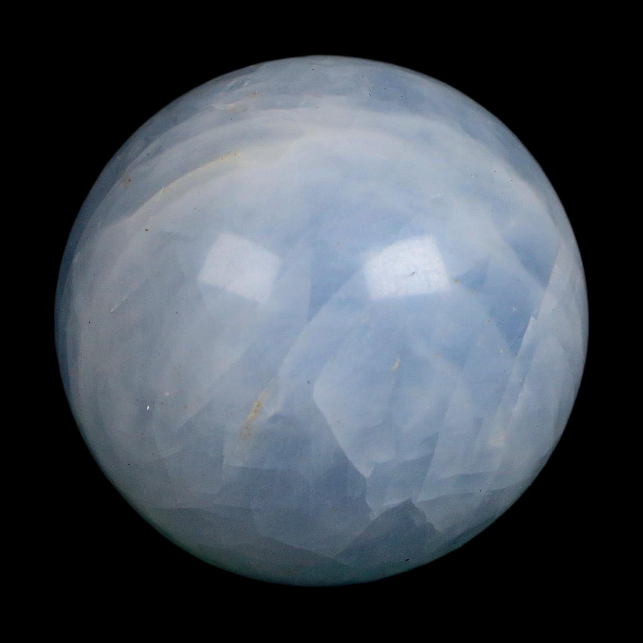 52MM Ice Blue Calcite Crystal Mineral Sphere Orb Nuevo Leon Mexico