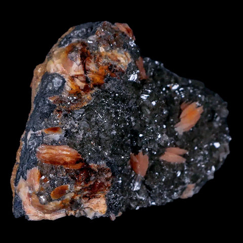 2.2" Sparkly Orange Barite Blades, Cerussite Crystals, Galena Crystal Mineral Morocco - Fossil Age Minerals