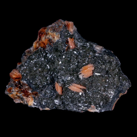 2.2" Sparkly Orange Barite Blades, Cerussite Crystals, Galena Crystal Mineral Morocco - Fossil Age Minerals