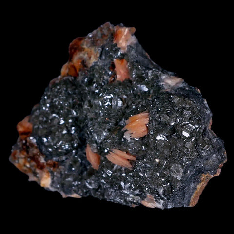 2.2" Sparkly Orange Barite Blades, Cerussite Crystals, Galena Crystal Mineral Morocco - Fossil Age Minerals