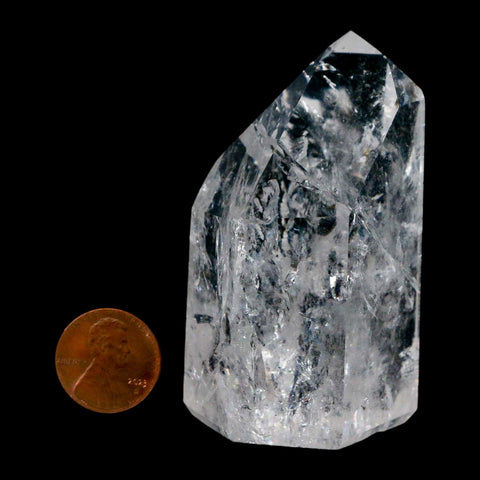 2.7" Crackle Crystal Quartz Tower Point Mineral Specimen Self Standing Brazil - Fossil Age Minerals