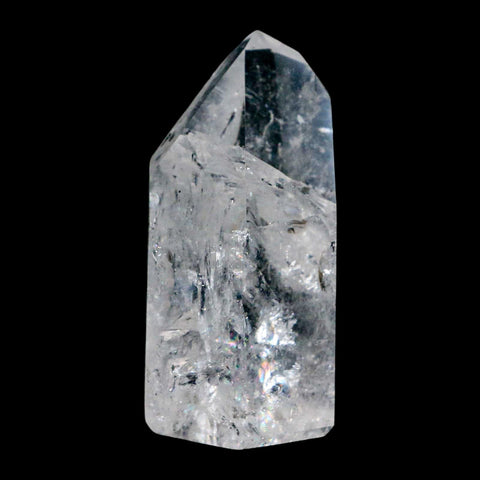 2.7" Crackle Crystal Quartz Tower Point Mineral Specimen Self Standing Brazil - Fossil Age Minerals